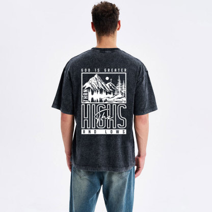 God Is Greater Christian Washed T-Shirt