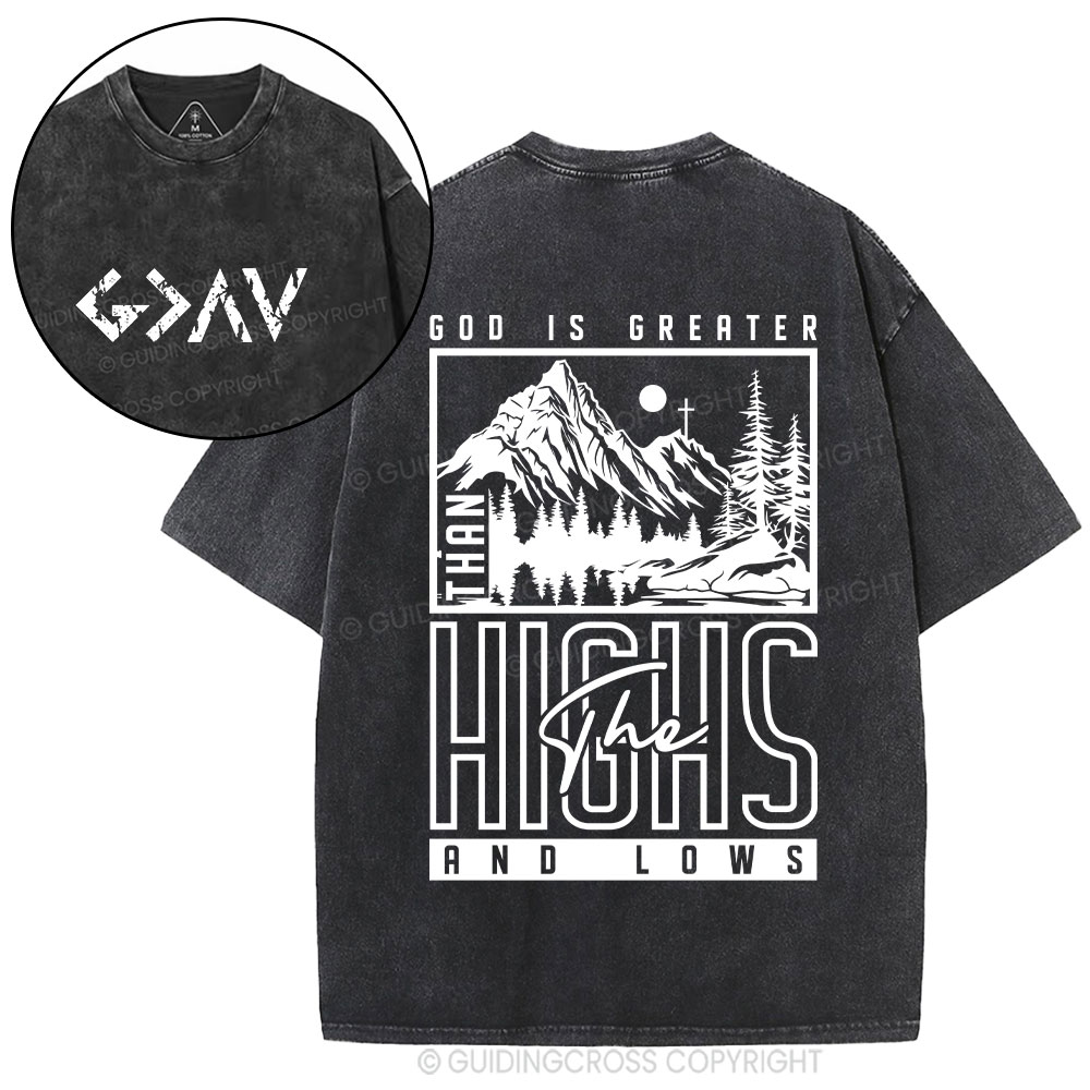 God Is Greater Christian Washed T-Shirt