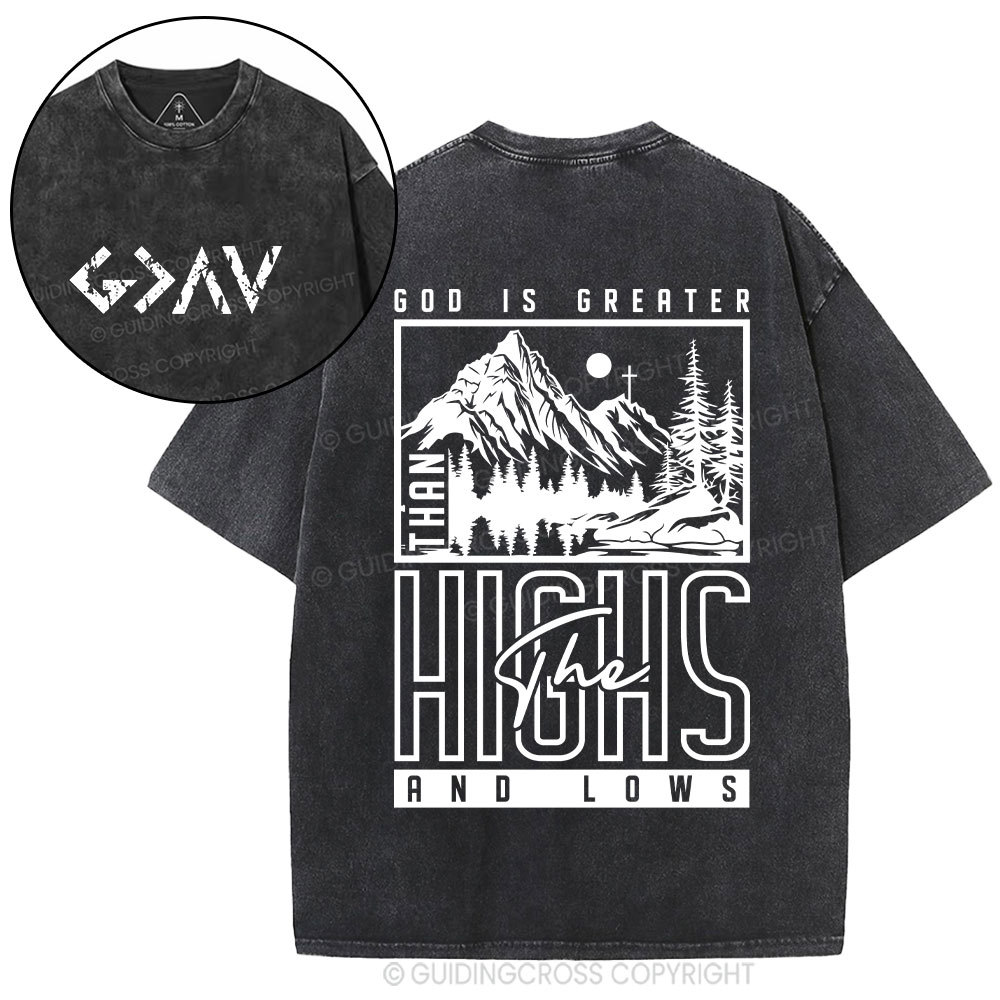 God Is Greater Christian Washed T-Shirt
