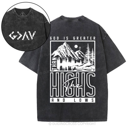 God Is Greater Christian Washed T-Shirt