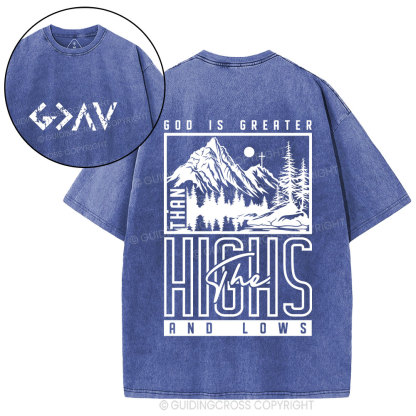 God Is Greater Christian Washed T-Shirt