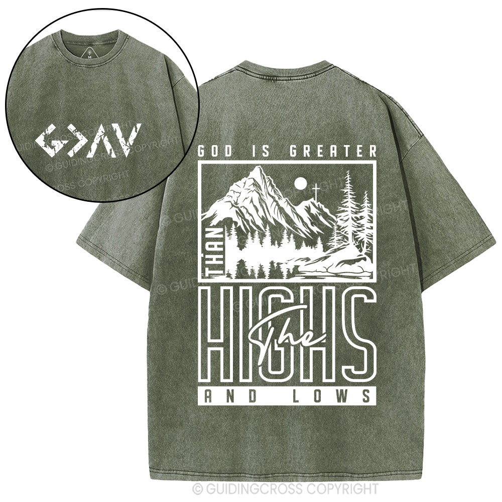 God Is Greater Christian Washed T-Shirt