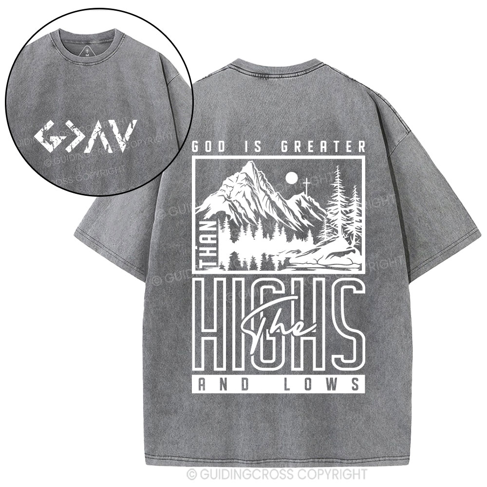 God Is Greater Christian Washed T-Shirt