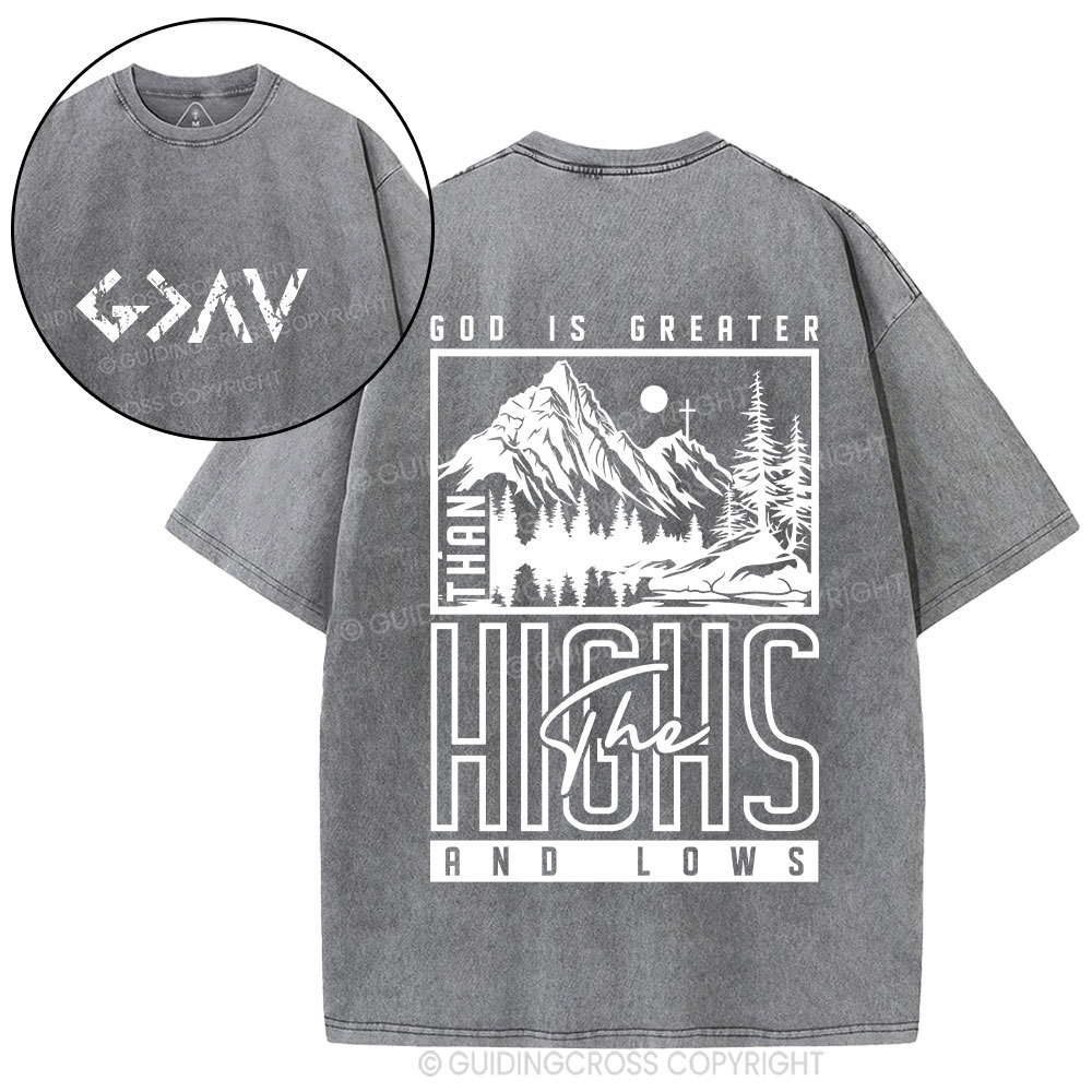 God Is Greater Christian Washed T-Shirt