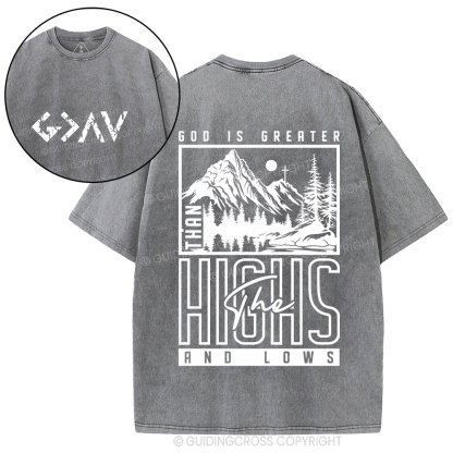 God Is Greater Christian Washed T-Shirt