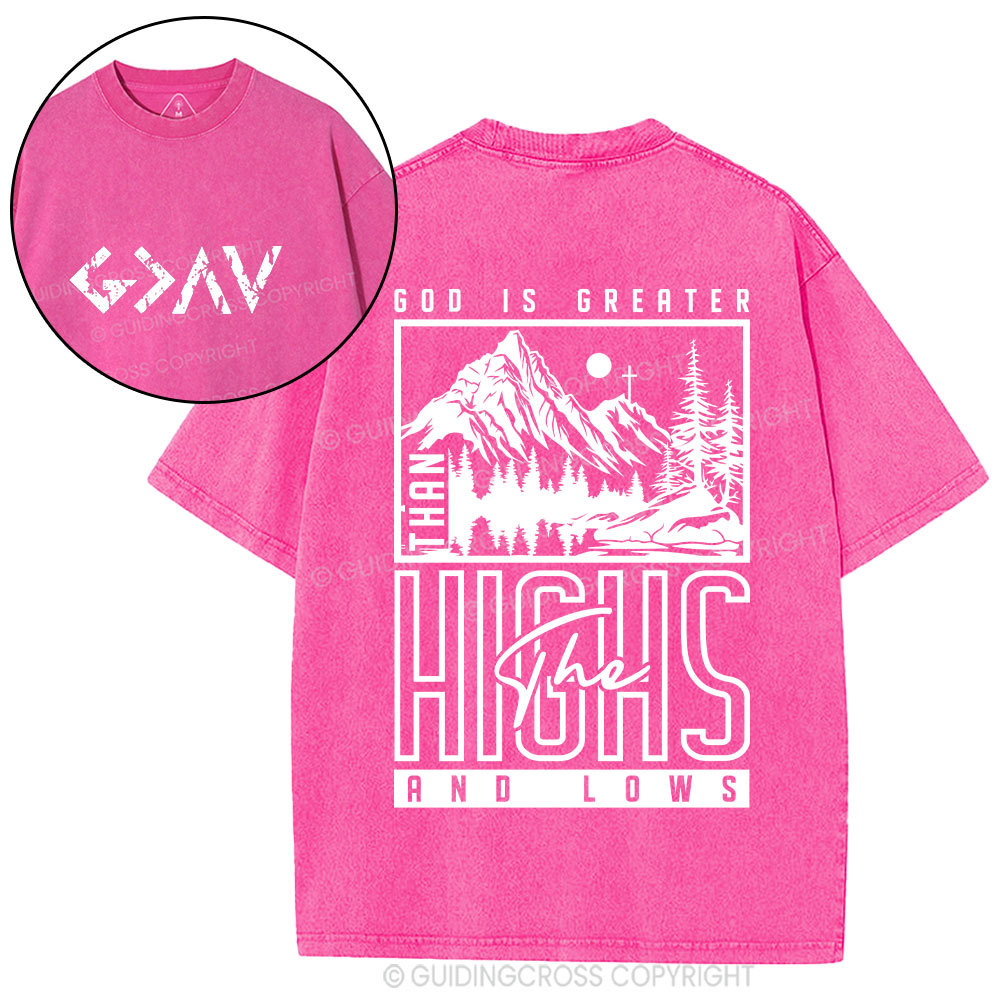 God Is Greater Christian Washed T-Shirt