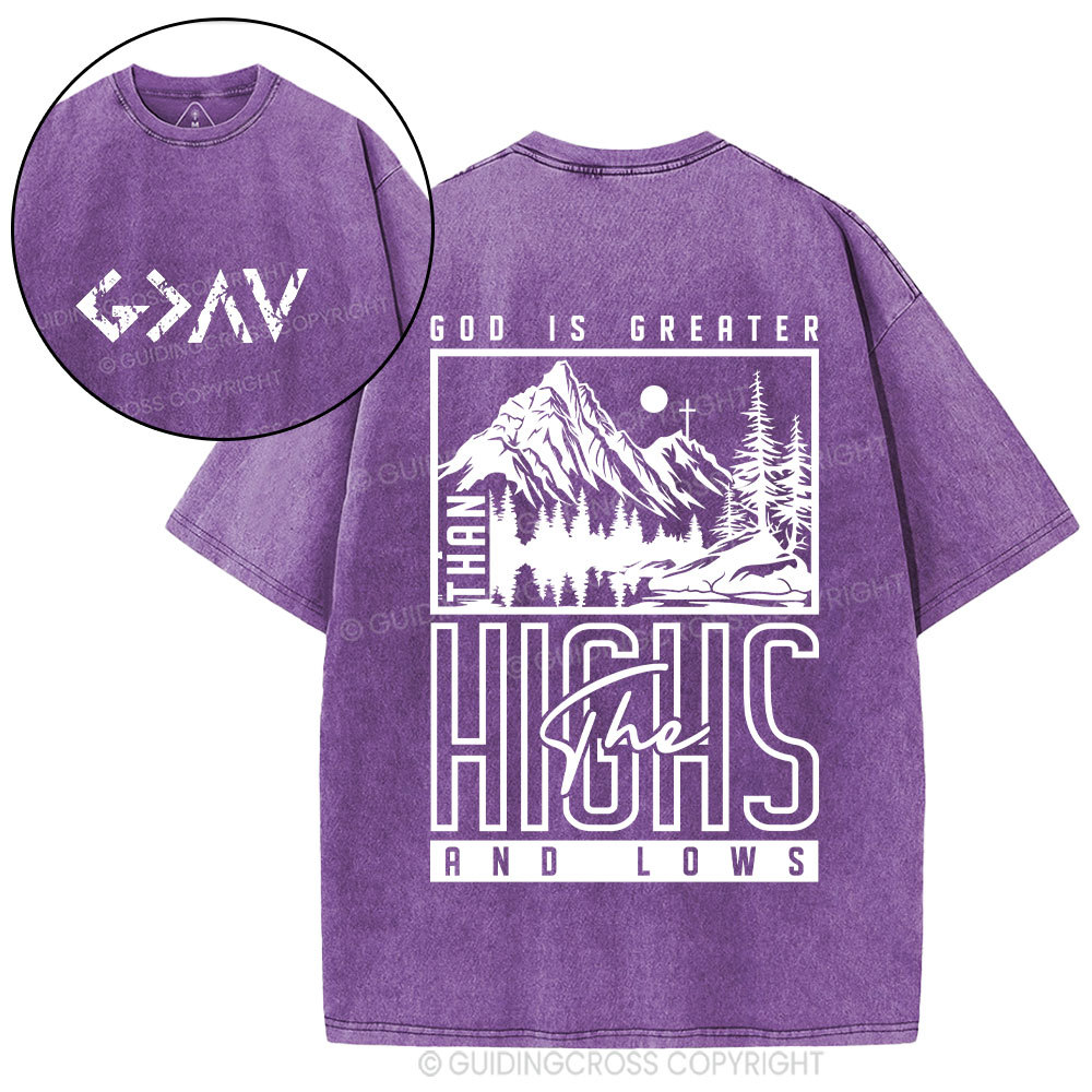 God Is Greater Christian Washed T-Shirt