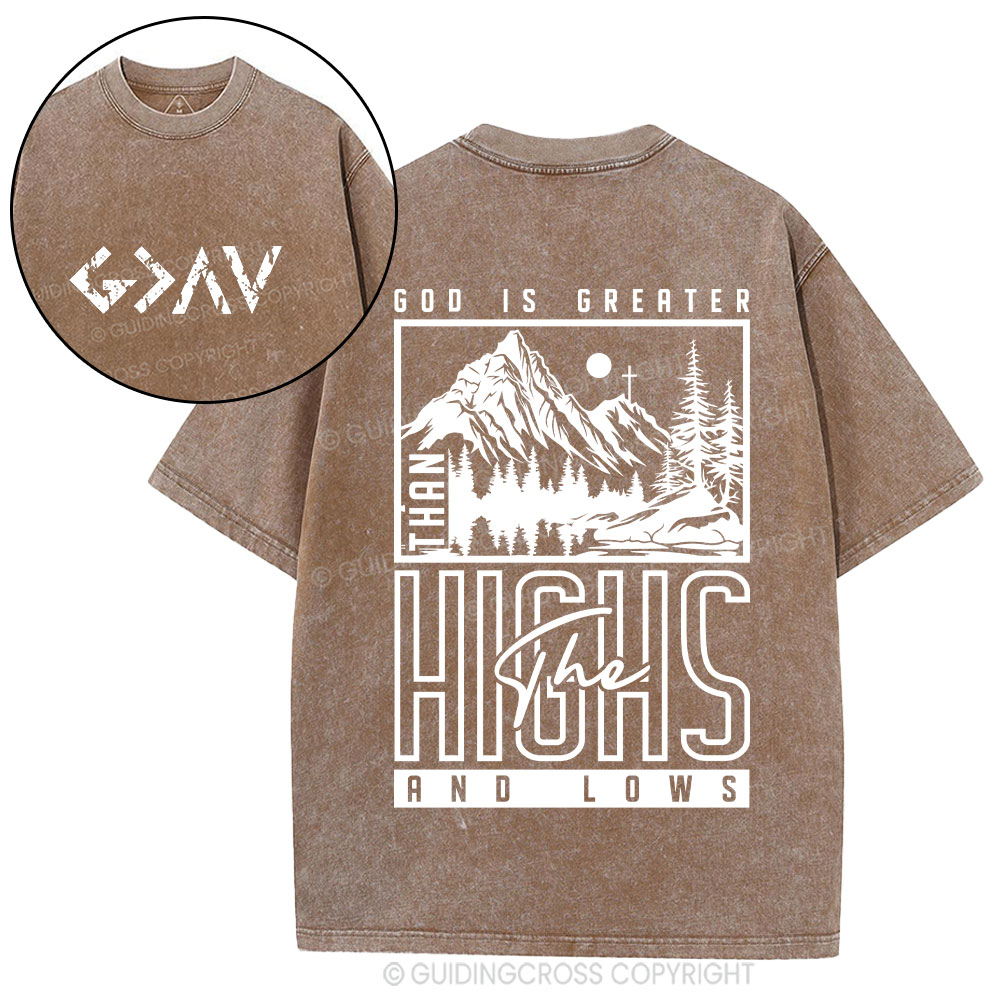 God Is Greater Christian Washed T-Shirt