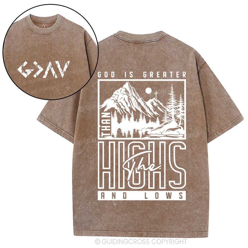 God Is Greater Christian Washed T-Shirt