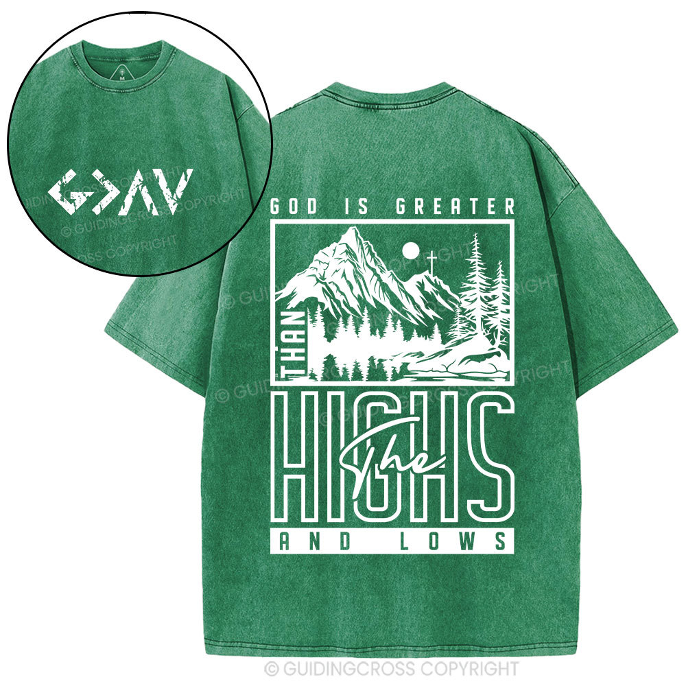 God Is Greater Christian Washed T-Shirt