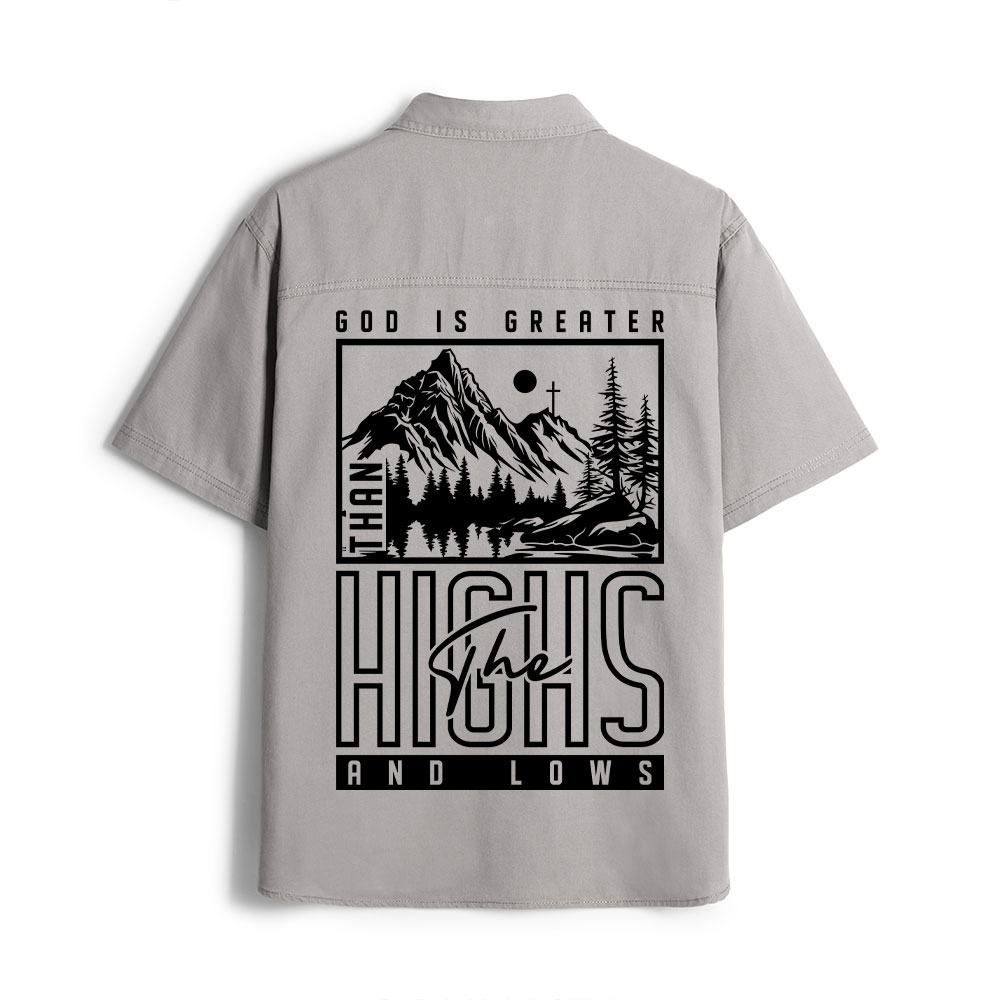 God Is Greater Christian Work Shirt