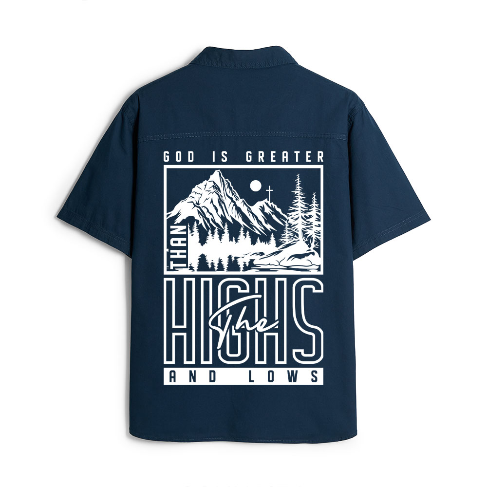 God Is Greater Christian Work Shirt