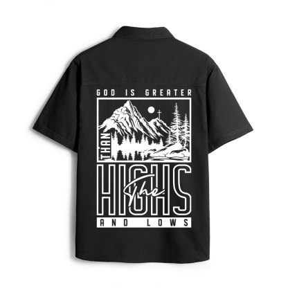 God Is Greater Christian Work Shirt