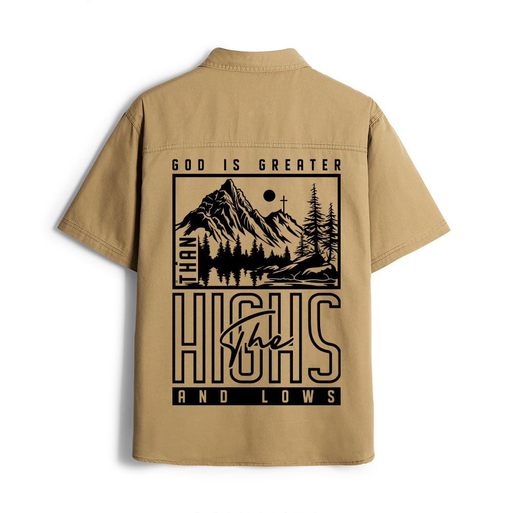 God Is Greater Christian Work Shirt