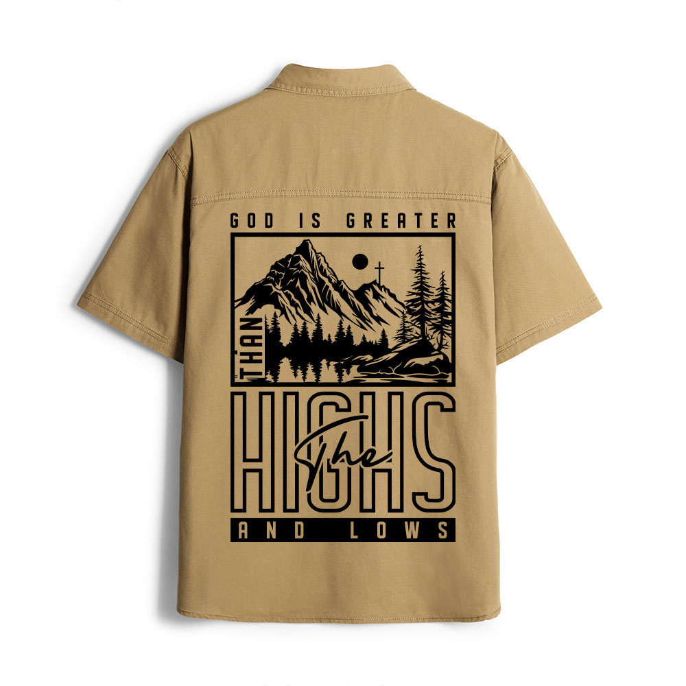 God Is Greater Christian Work Shirt