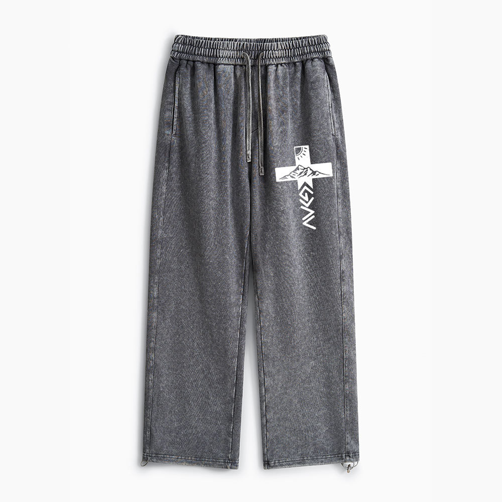 God Is Greater Than Higher And Lows Christian Washed Sweatpants 