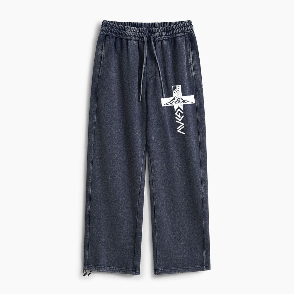 God Is Greater Than Higher And Lows Christian Washed Sweatpants 