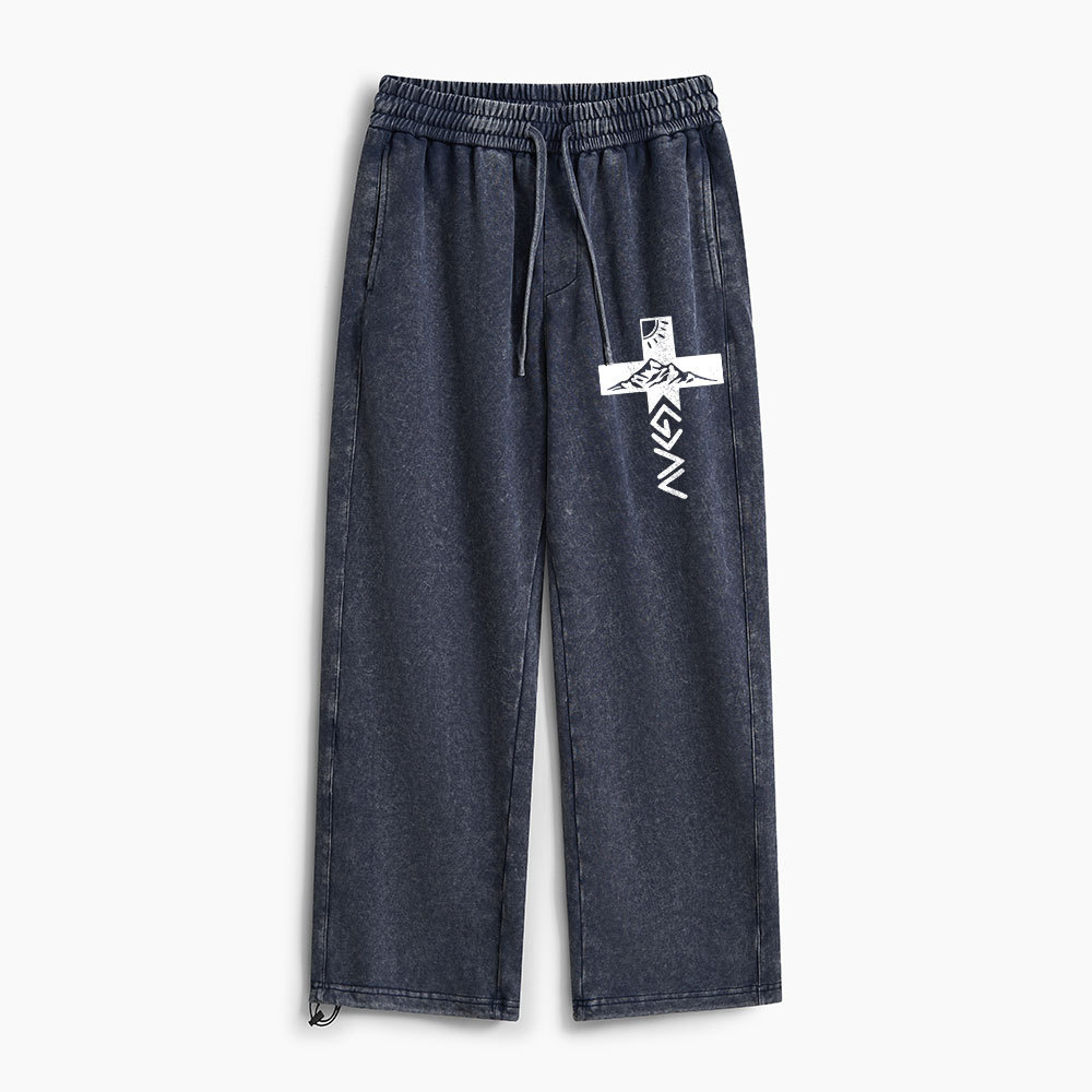 God Is Greater Than Higher And Lows Christian Washed Sweatpants 