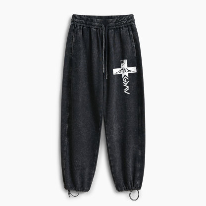 God Is Greater Than Higher And Lows Christian Washed Sweatpants 