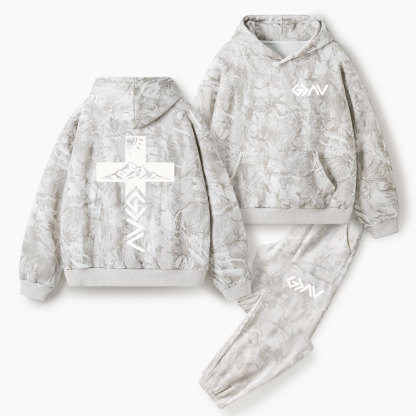 God Is Greater Than Highers And Lows Christian Camo Fleece Hoodie Set