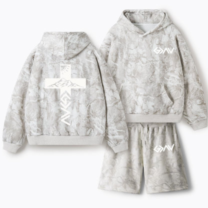God Is Greater Than Highers And Lows Christian Camo Fleece Hoodie Set