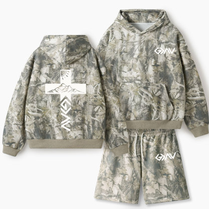 God Is Greater Than Highers And Lows Christian Camo Fleece Hoodie Set