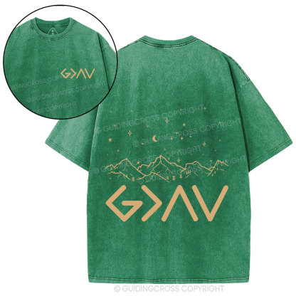 God Is Greater Than Highers And Lows Christian Washed T-Shirt