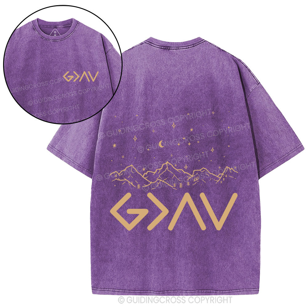 God Is Greater Than Highers And Lows Christian Washed T-Shirt