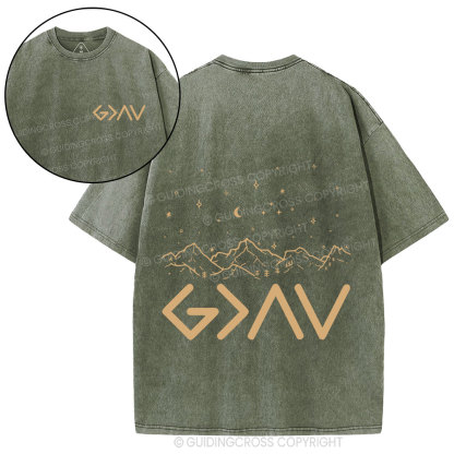God Is Greater Than Highers And Lows Christian Washed T-Shirt