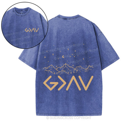 God Is Greater Than Highers And Lows Christian Washed T-Shirt