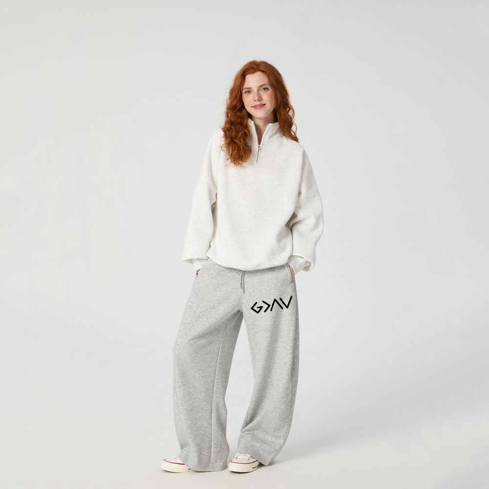 God Is Greater Than Highs And Lows Christian Minimalist Knit Barrel Sweatpants