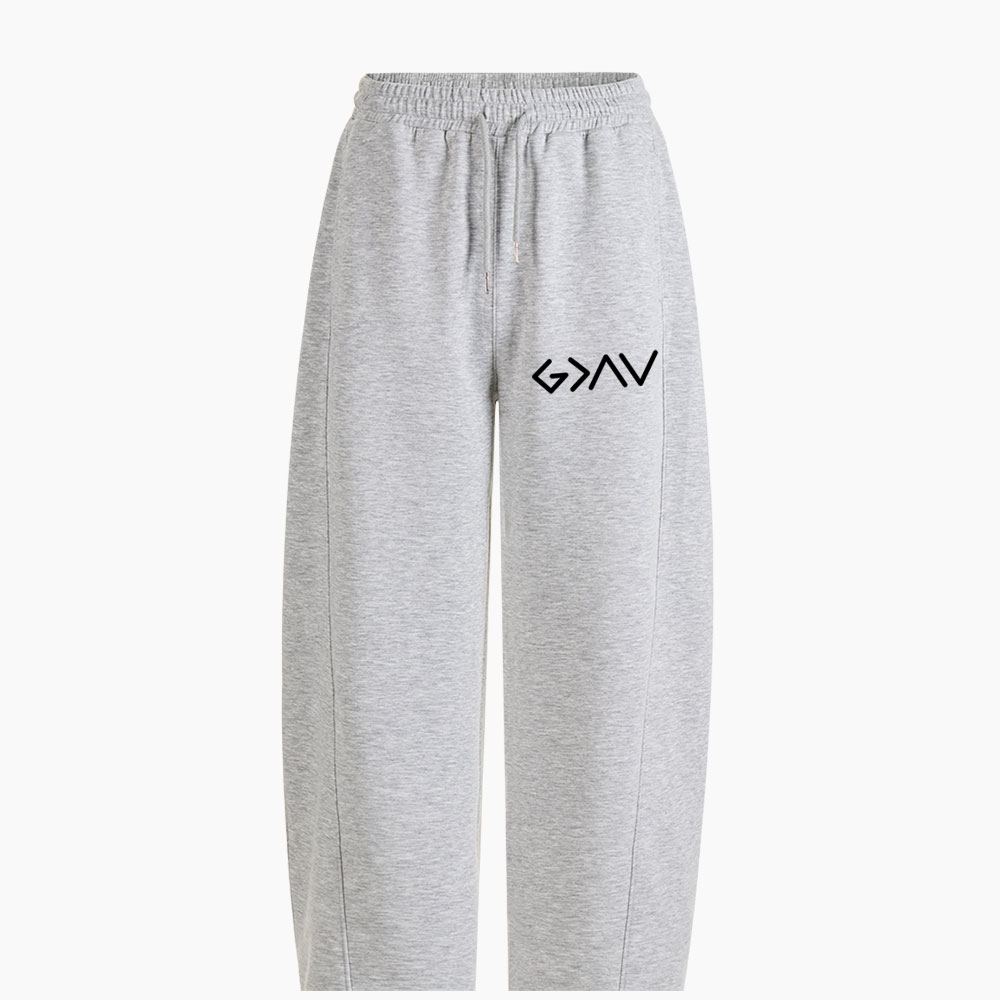 God Is Greater Than Highs And Lows Christian Minimalist Knit Barrel Sweatpants