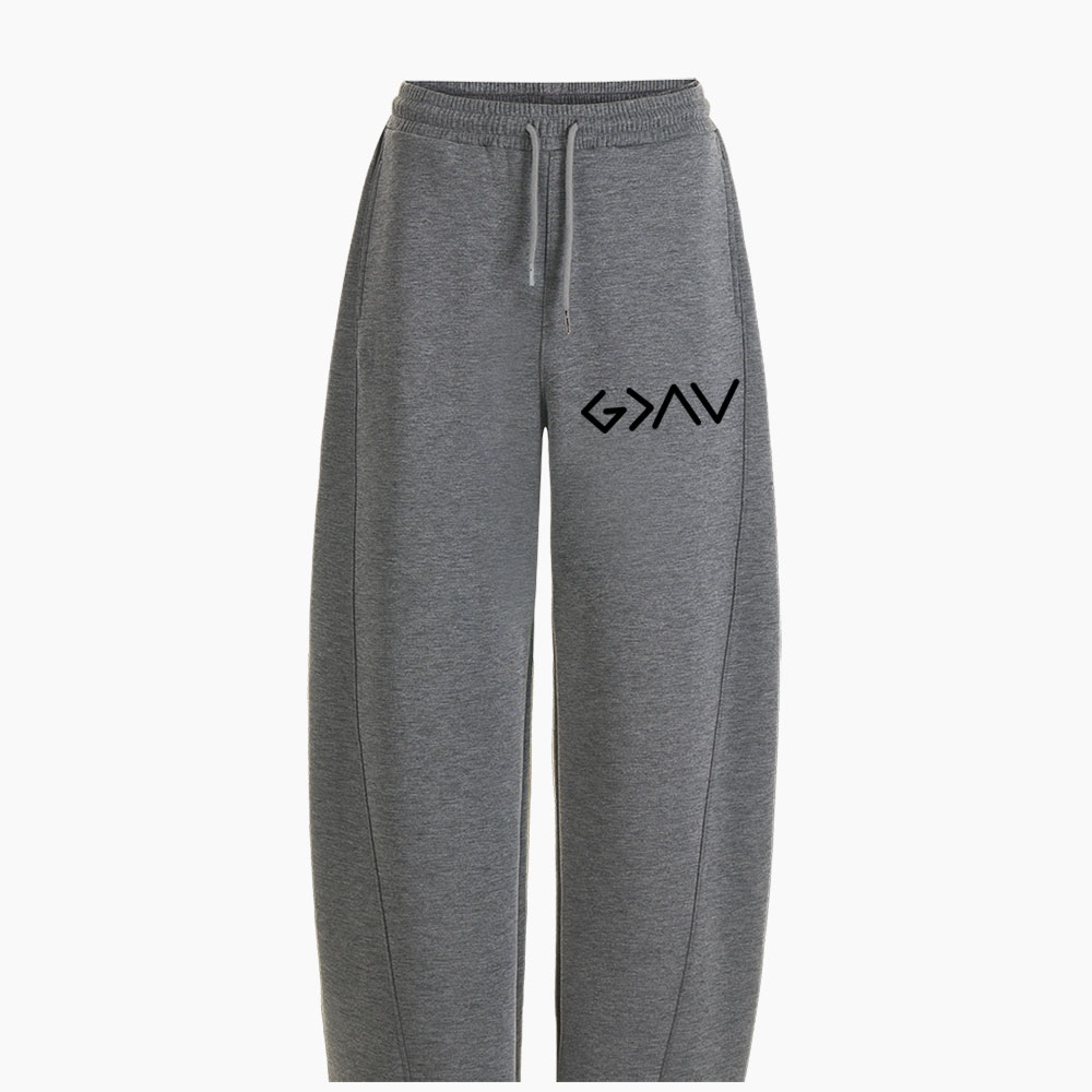 God Is Greater Than Highs And Lows Christian Minimalist Knit Barrel Sweatpants