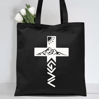 God Is Greater Than The Highs And Lows Christian Canvas Tote Bag