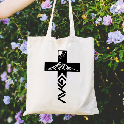 God Is Greater Than The Highs And Lows Christian Canvas Tote Bag