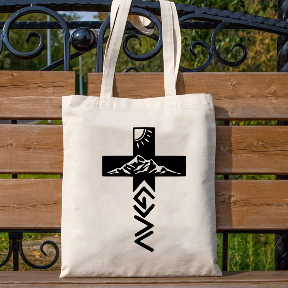 God Is Greater Than The Highs And Lows Christian Canvas Tote Bag