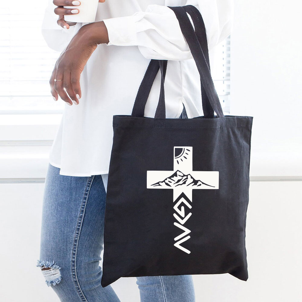 God Is Greater Than The Highs And Lows Christian Canvas Tote Bag