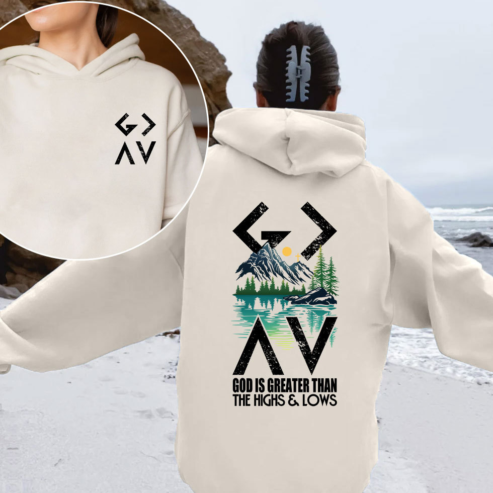 God Is Greater Than The Highs And Lows Christian Fleece Hoodie Set