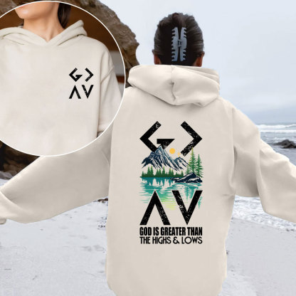 God Is Greater Than The Highs And Lows Christian Fleece Hoodie Set