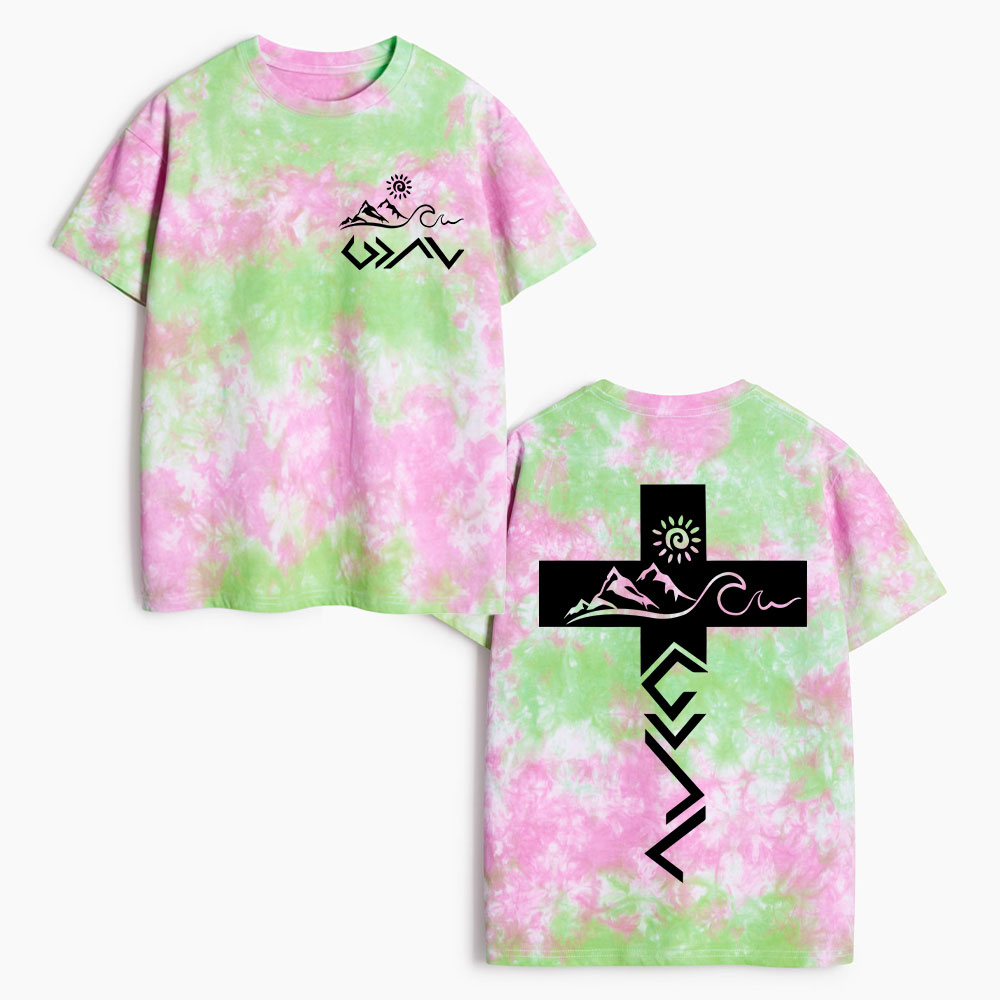 God Is Greater Than The Highs And Lows Christian Heavy Cotton Tie Dye T-Shirt