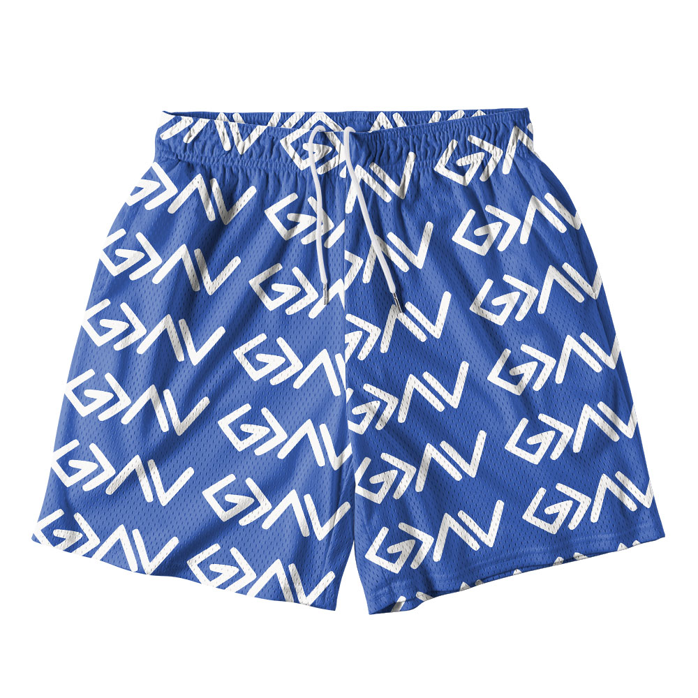 God Is Greater Than The Highs And Lows Blue Christian Mesh Shorts