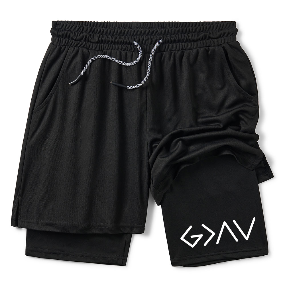 God Is Greater Than The Highs And Lows Christian Performance Shorts