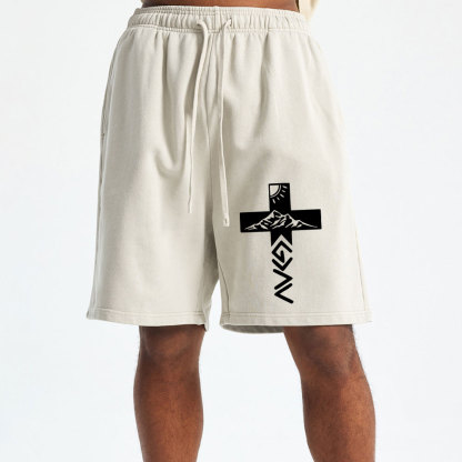 God Is Greater Than The Highs And Lows Christian Washed Shorts