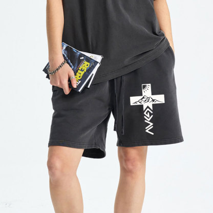 God Is Greater Than The Highs And Lows Christian Washed Shorts