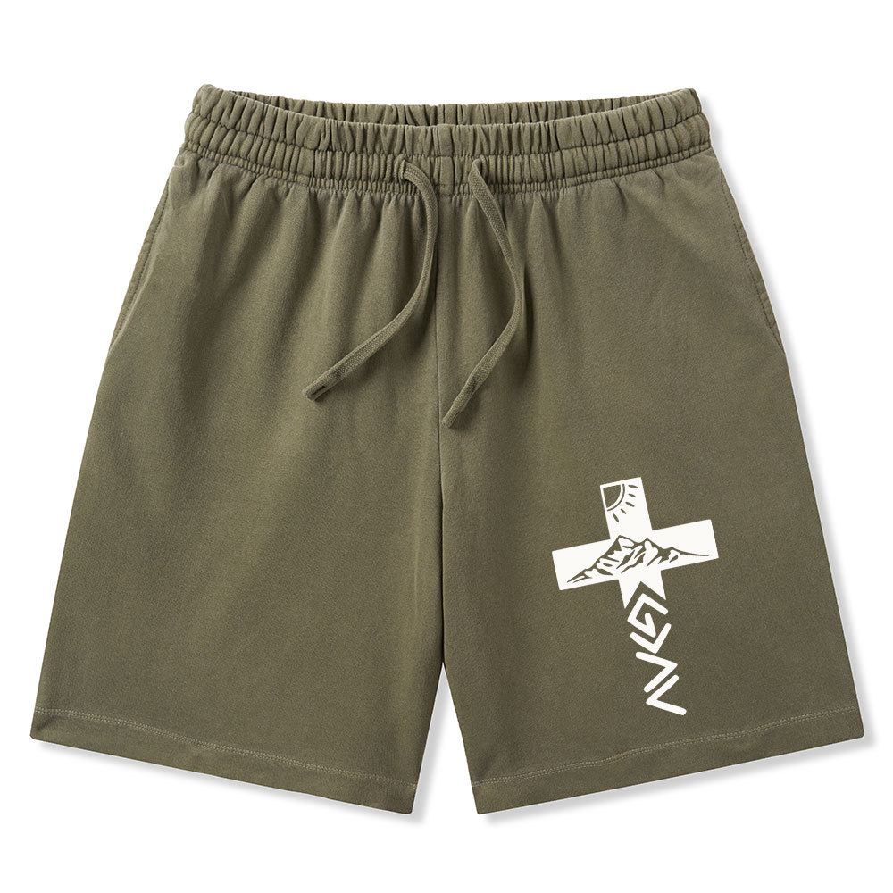God Is Greater Than The Highs And Lows Christian Washed Shorts