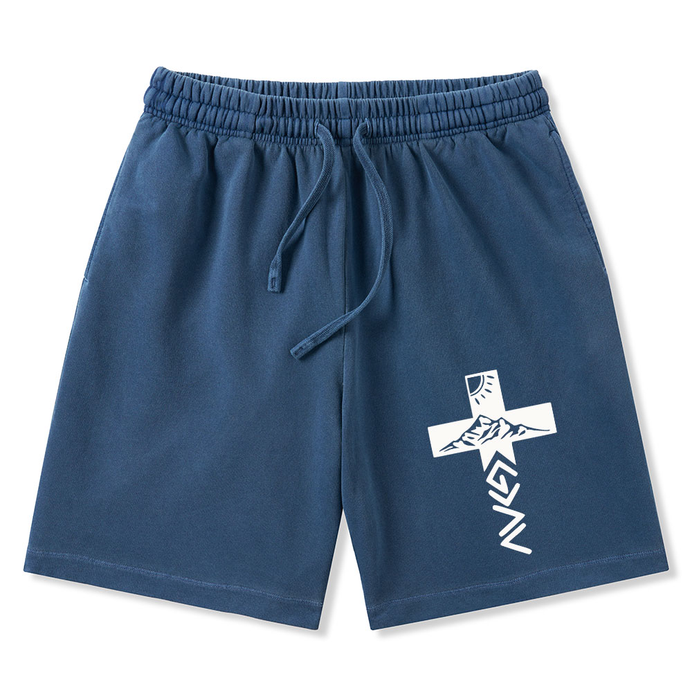 God Is Greater Than The Highs And Lows Christian Washed Shorts