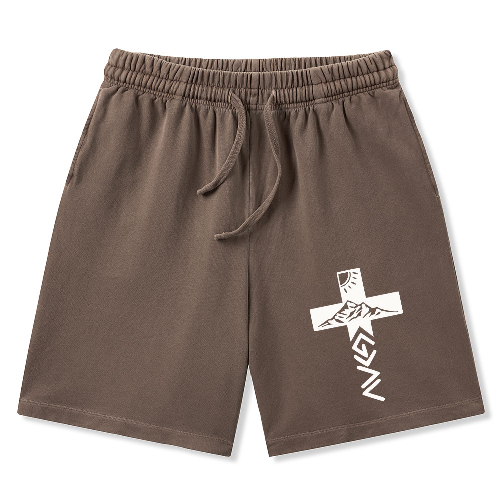 God Is Greater Than The Highs And Lows Christian Washed Shorts