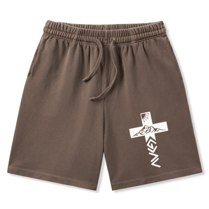 God Is Greater Than The Highs And Lows Christian Washed Shorts