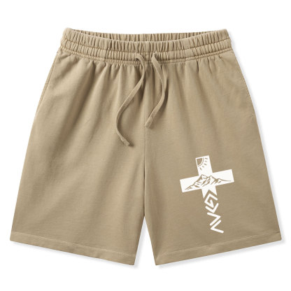 God Is Greater Than The Highs And Lows Christian Washed Shorts