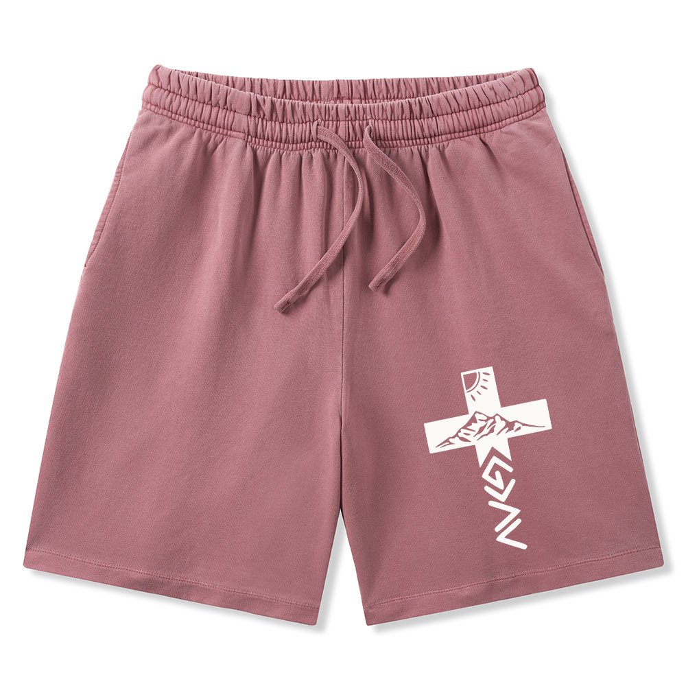 God Is Greater Than The Highs And Lows Christian Washed Shorts